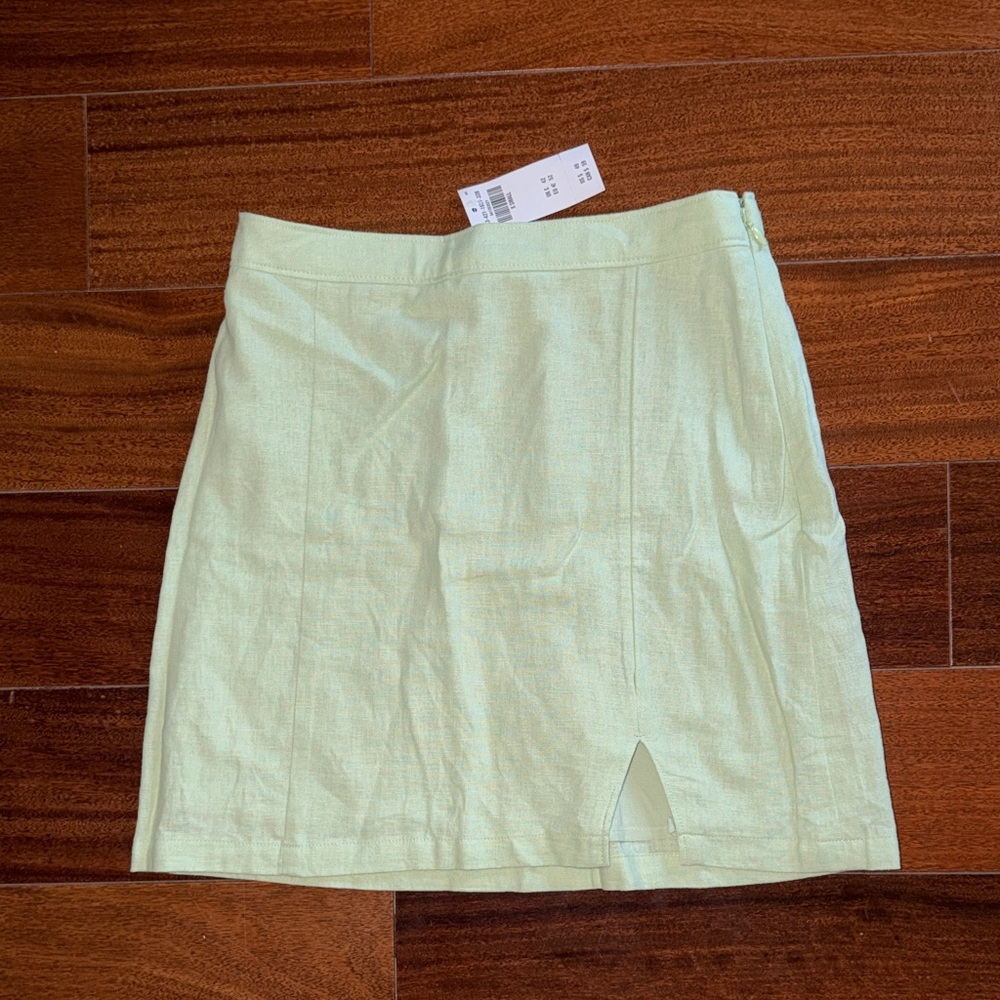NWT Abercrombie and Fitch Elegant Mint Green Linen Mini Skirt (matching set)